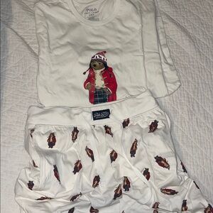 Ralph Lauren Christmas Bear pajama set Small